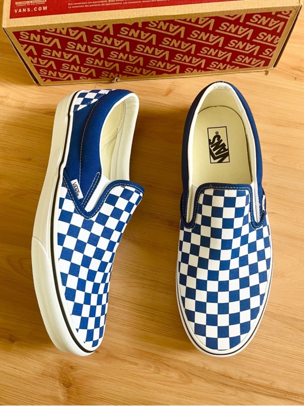 Vans Classic Slip-On 'Checkerboard - True Blue Mens 12.0 Us